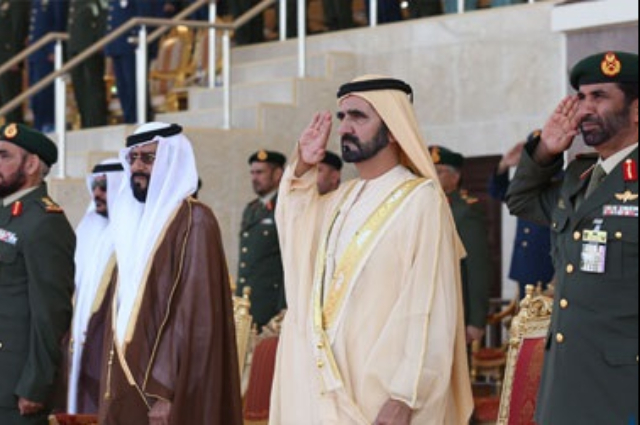 محمد بن راشد  يرعى حفل تخريج الدورة الـ 37 من المرشحين الضباط في كلية زايد الثاني العسكرية 