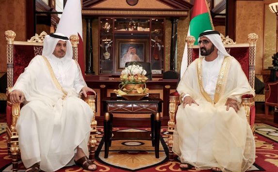 محمد بن راشد يستقبل رئيس وزراء دولة قطر