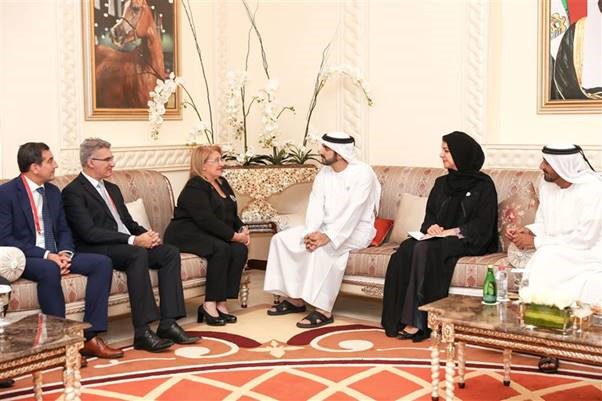 Hamdan bin Mohammed bin Rashid receives President of Malta