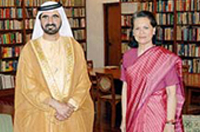 Mohammed bin Rashid Receives President of the Indian Congress Party Leader 