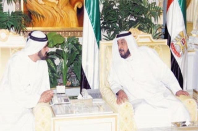 Khalifa bin Zayed receives Mohammed bin Rashid 