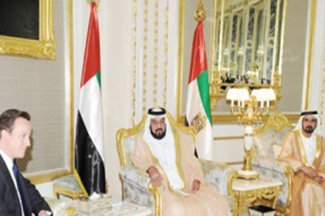 Khalifa and Mohammed bin Rashid Meet the British Prime Minister