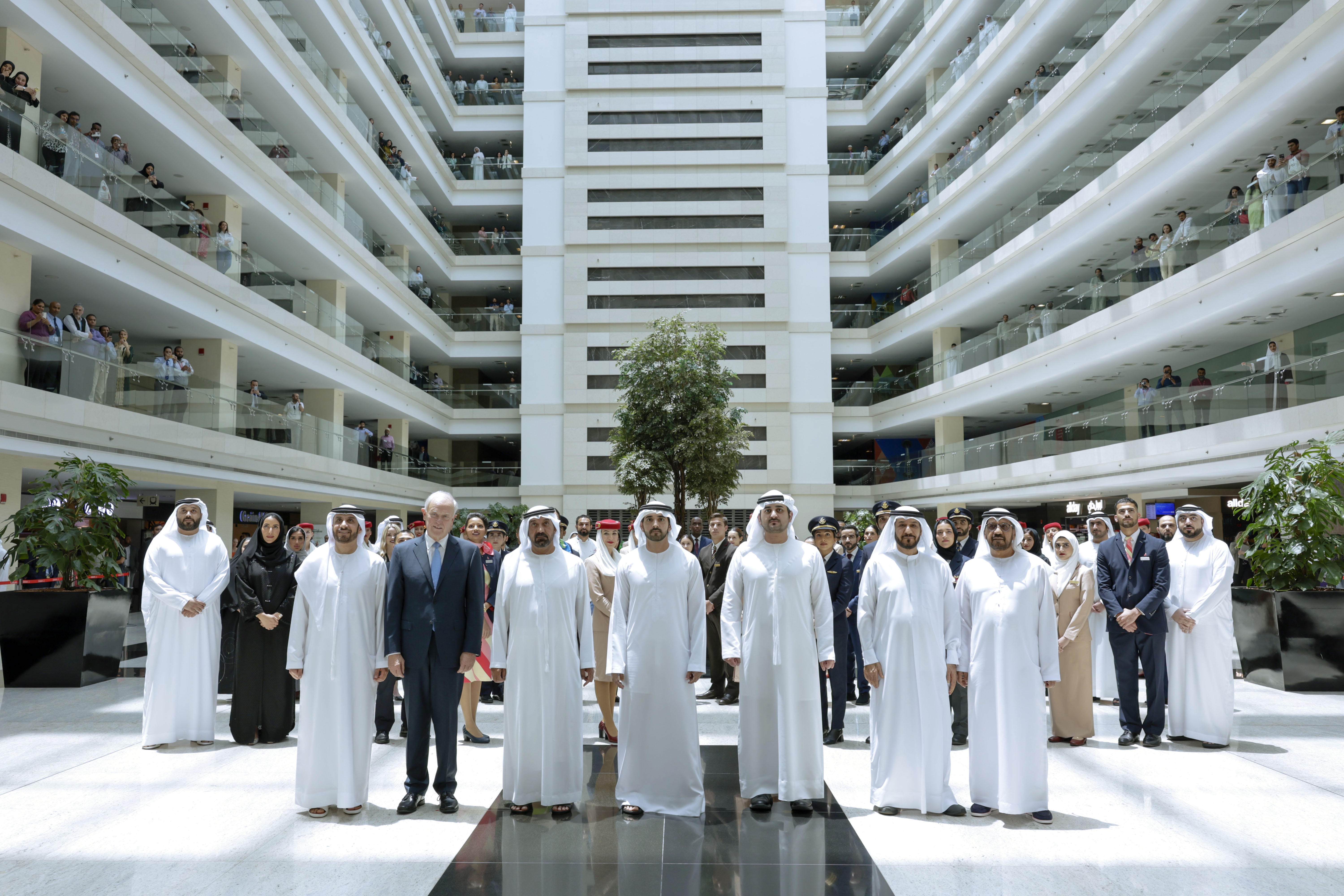 Hamdan bin Mohammed, Maktoum bin Mohammed visit Emirates Group Headquarters