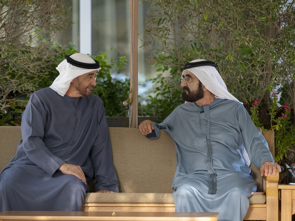 UAE President, Mohammed bin Rashid discuss national affairs during meeting at Al Marmoom in Dubai