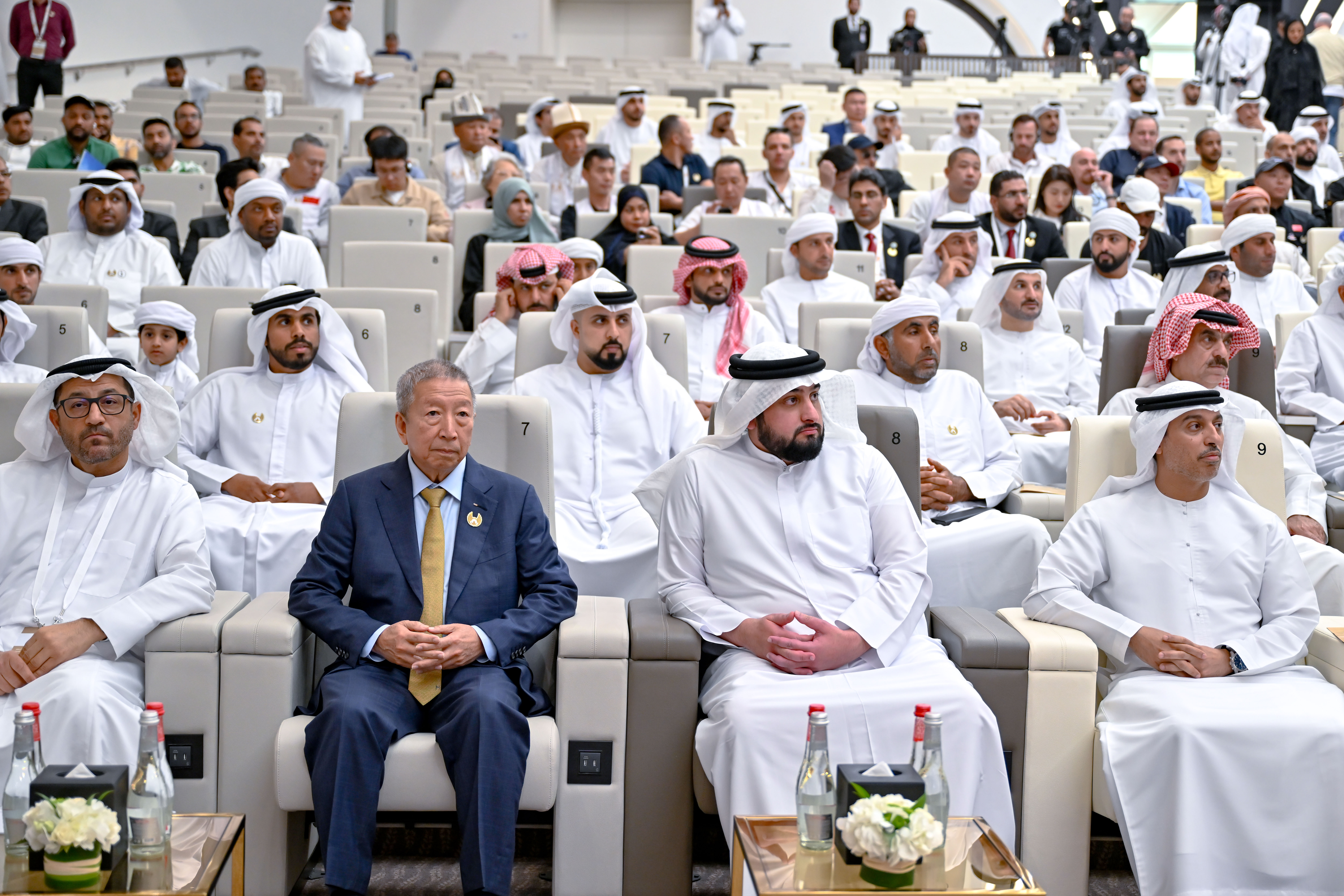 Ahmed bin Mohammed attends the opening of the inaugural International Forum for Falconry Sports and Racing