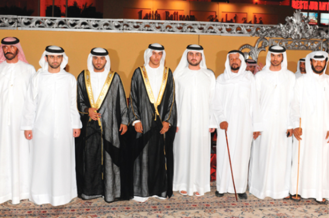 Maktoum bin Mohammed attends the wedding of Mansour and Mattar Al Kitbi