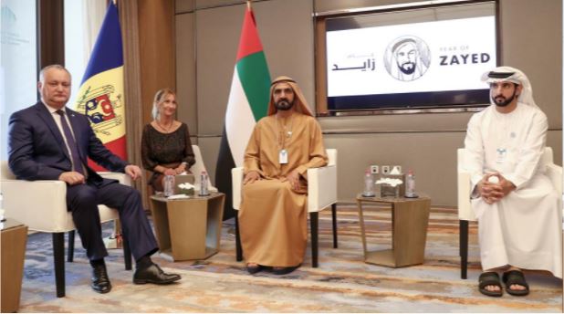 محمد بن راشد يستقبل رئيس جمهورية مولدوفا