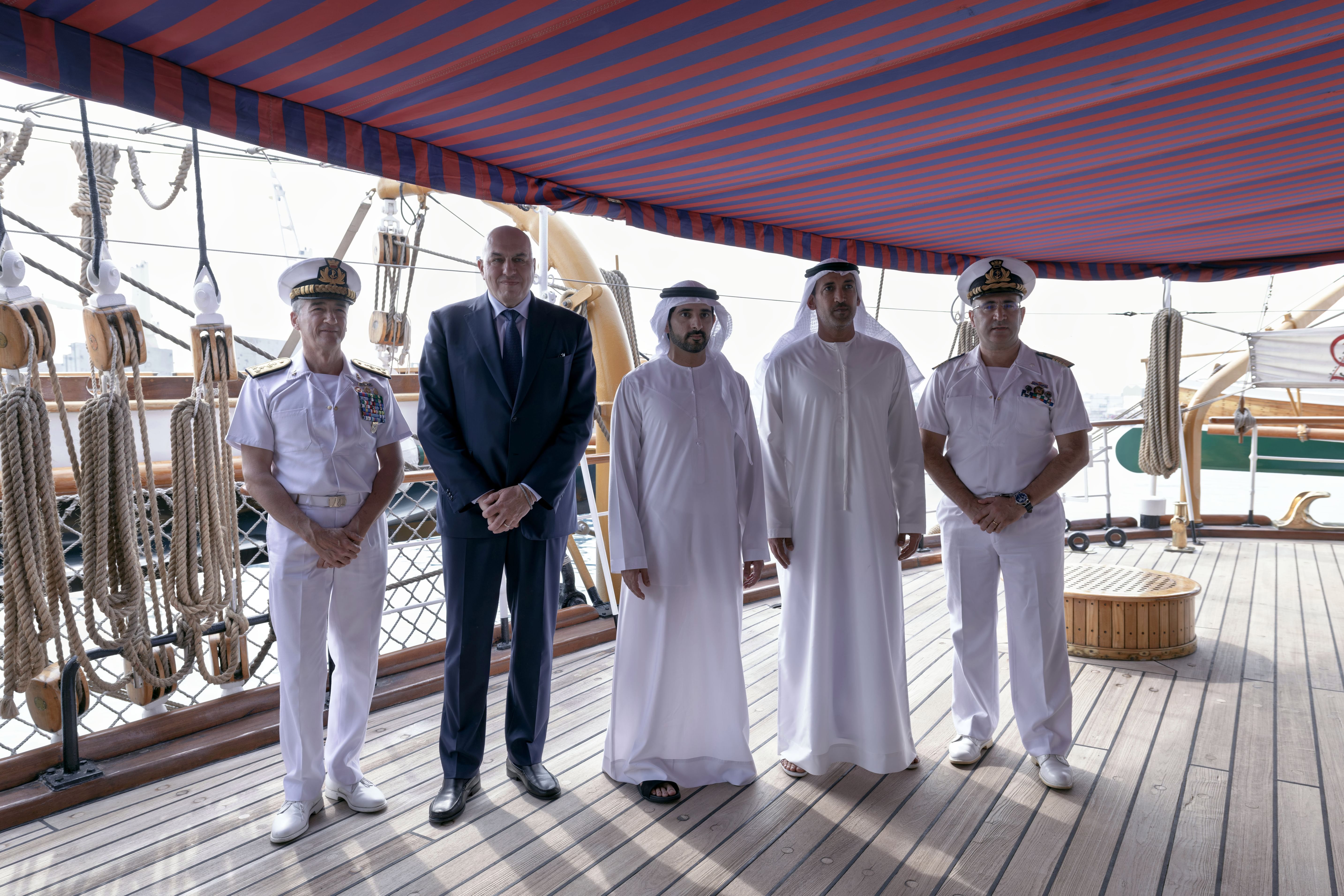 Hamdan bin Mohammed meets with Italy’s Defence Minister in Abu Dhabi
