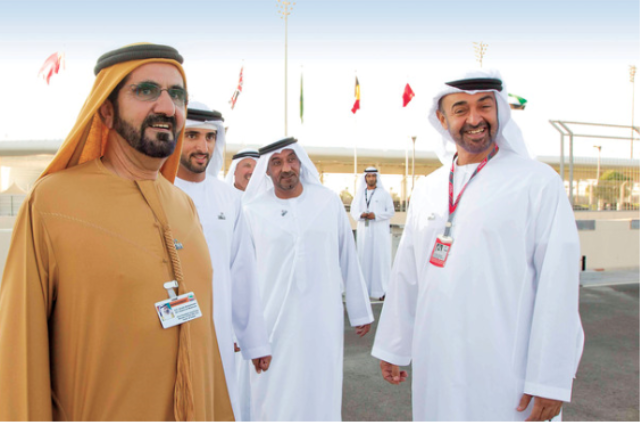 Mohammed bin Rashid, Rulers attend the closing event of Formula 1