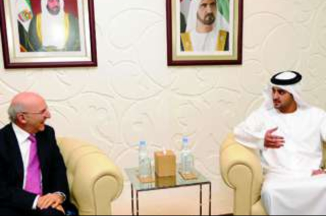 Maktoum bin Mohammed receives Lord Mayor of London
