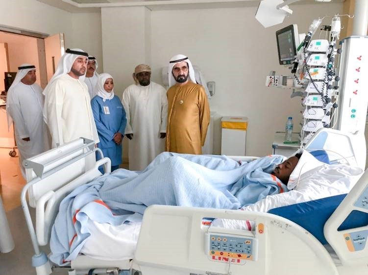 Mohammed bin Rashid visited Al-Jazira player Ahmed Rabie in hospital 