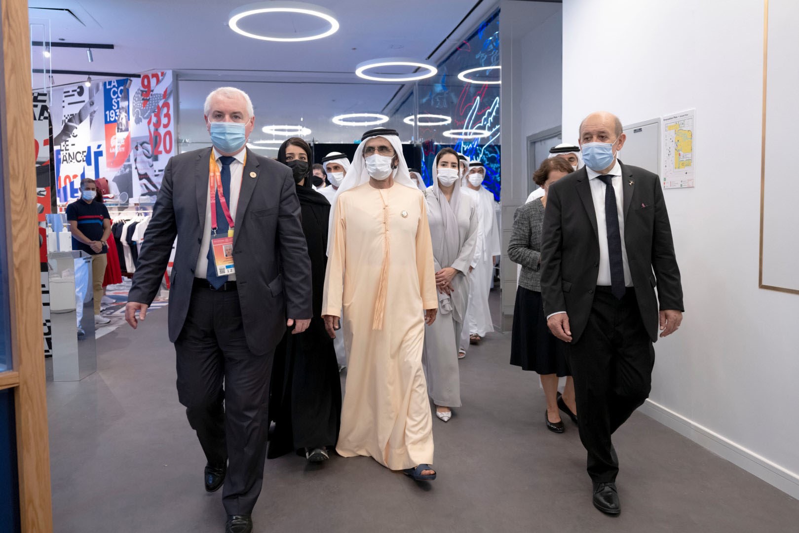 Mohammed bin Rashid meets with France’s Minister of Foreign Affairs during his visit to French pavilion at Expo 2020 Dubai