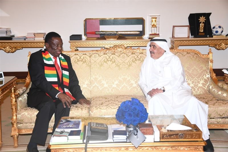 Hamdan bin Rashid receives President of Zimbabwe