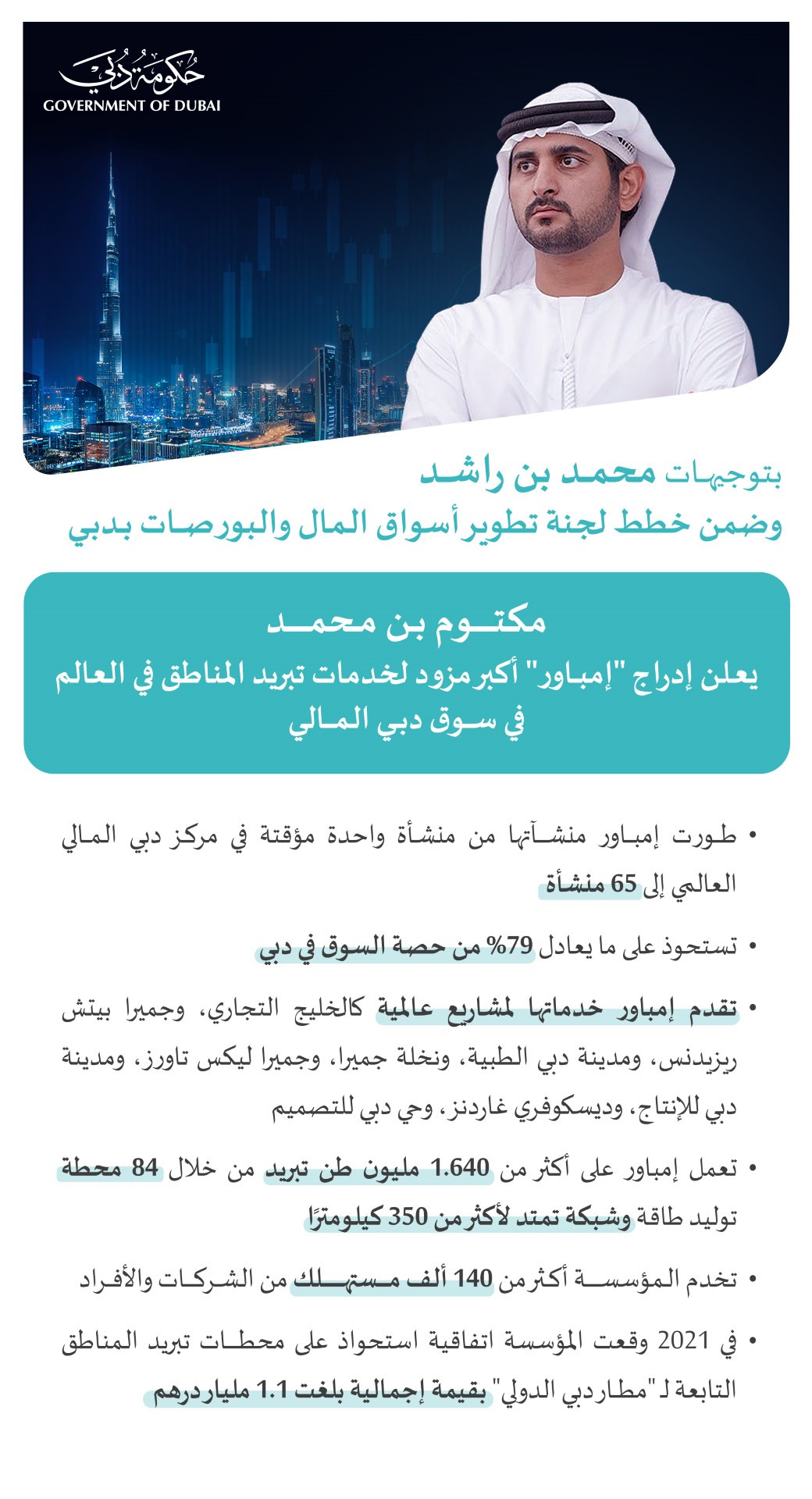 Maktoum bin Mohammed announces listing of EMPOWER on DFM