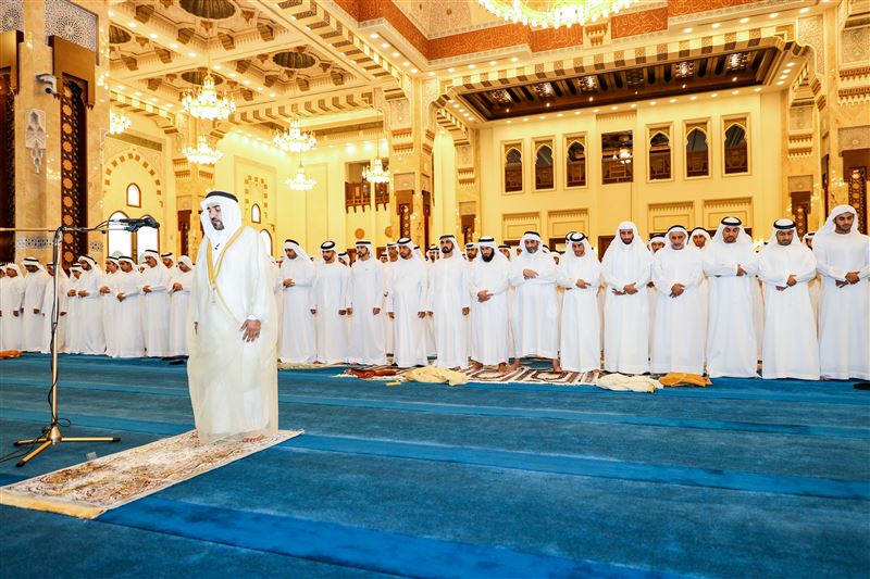 Mohammed bin Rashid offers Eid al-Adha prayer at Sheikh Rashid Mosque in Za’abeel