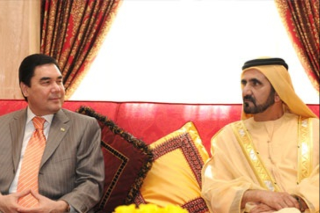 Mohammed bin Rashid discusses cooperative ties with President of Turkmenistan