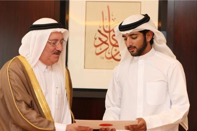 Hamdan bin Mohammad receives Qatari Ambassador