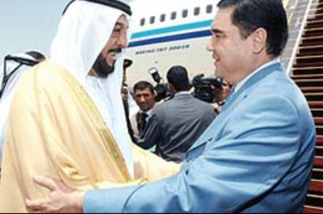 Khalifa and Mohammed see Berdymukhammedov off 