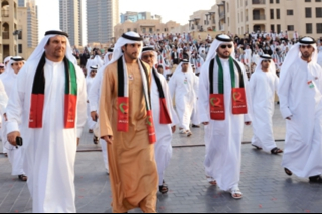 Hamdan Bin Mohammed and Maktoum Bin Mohammed attend opening of National Day Celebrations 