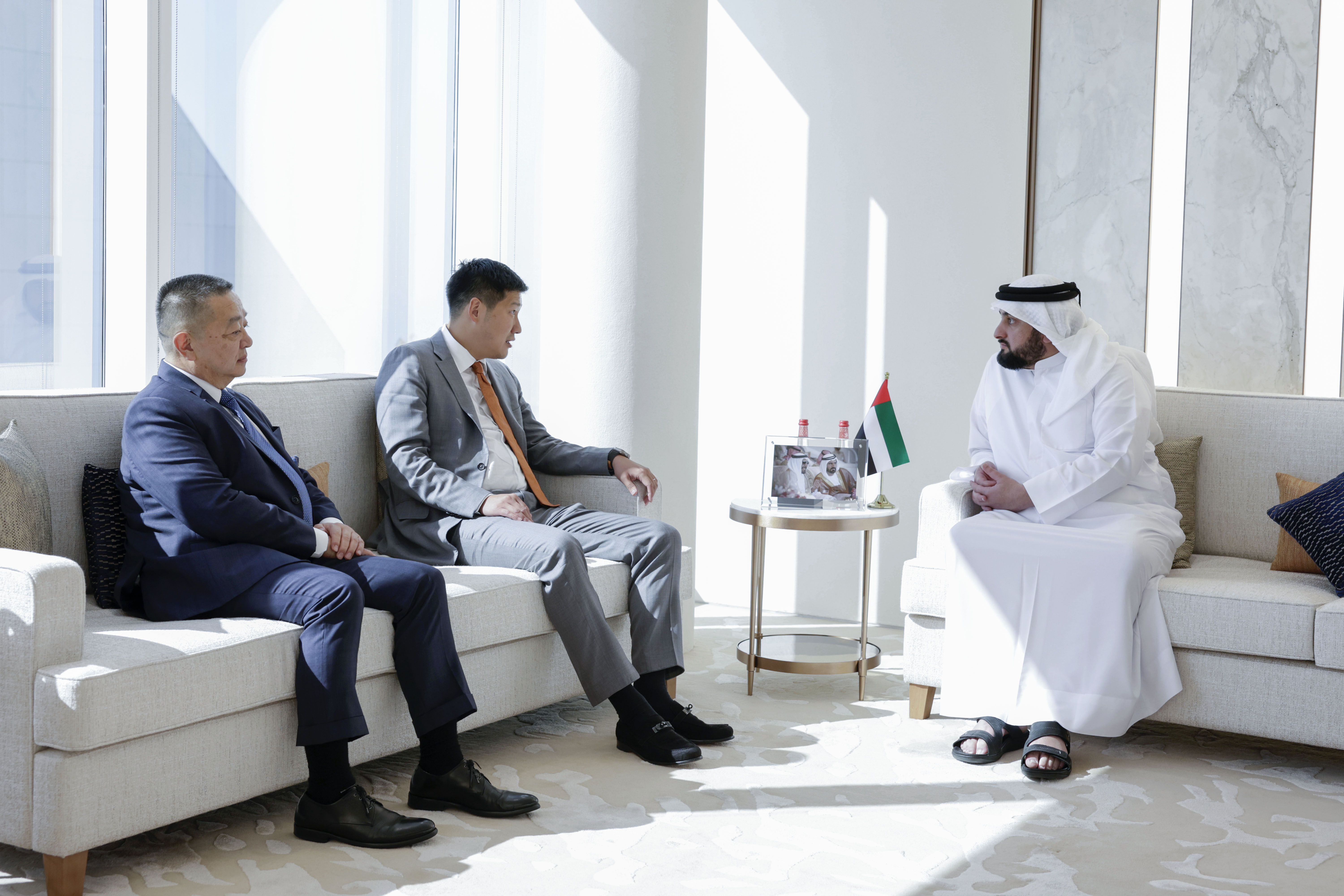 Ahmed bin Mohammed receives the President of the Mongolian National Olympic Committee