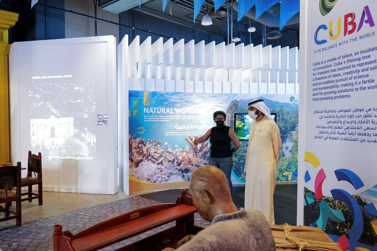 Mohammed bin Rashid visits pavilions of Bolivia and Cuba at Expo 2020 Dubai