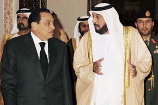 Khalifa and Mohammed Bin Rashid receives the Egyptian President	