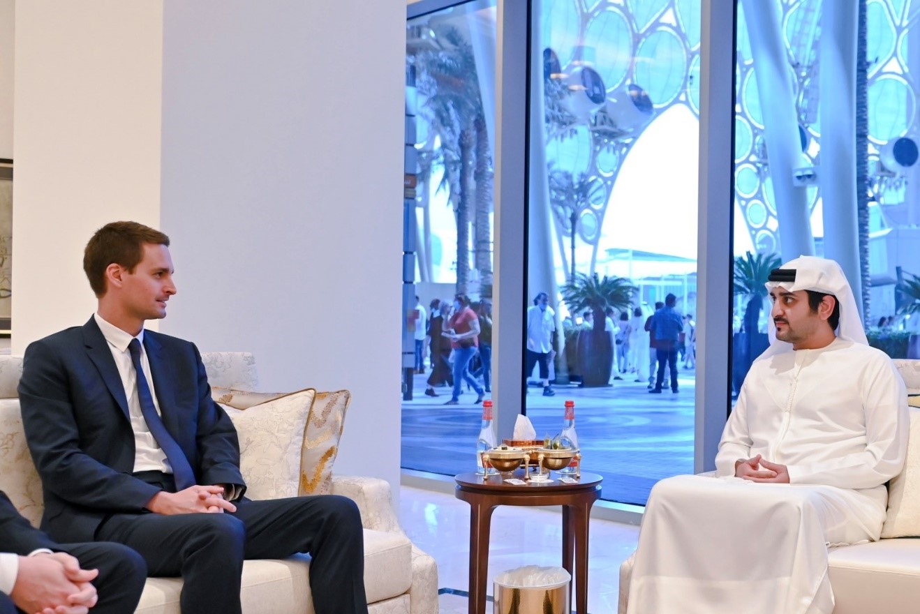 Maktoum bin Mohammed meets with Co-Founder and CEO of Snap Inc