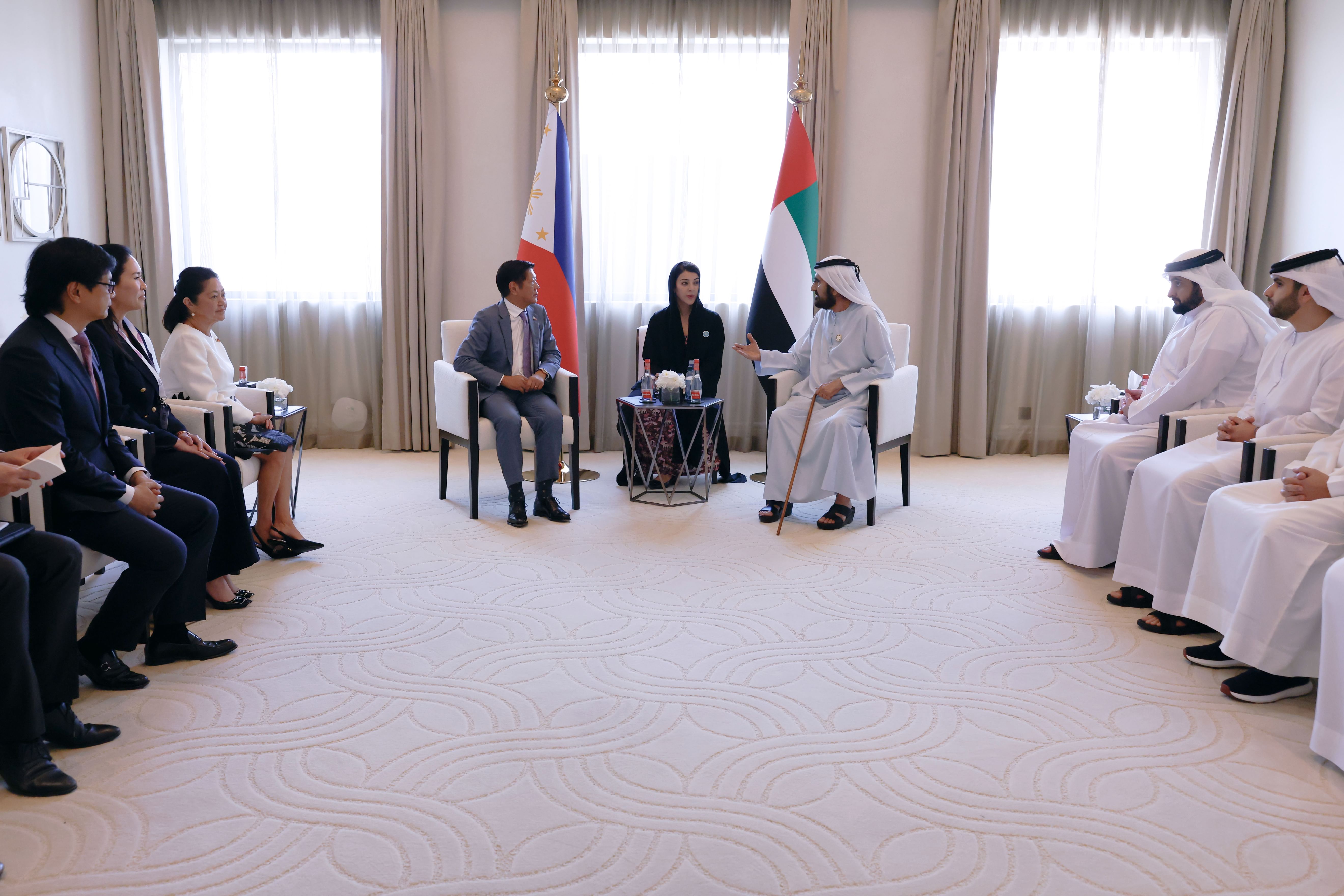 محمد بن راشد يستقبل رئيس الفلبين ويبحث معه فرص تعزيز التعاون بين البلدين