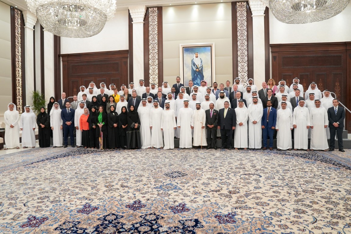 Mohammed bin Rashid, Mohamed bin Zayed receive the sponsors of the Special Olympics World Games Abu Dhabi 2019