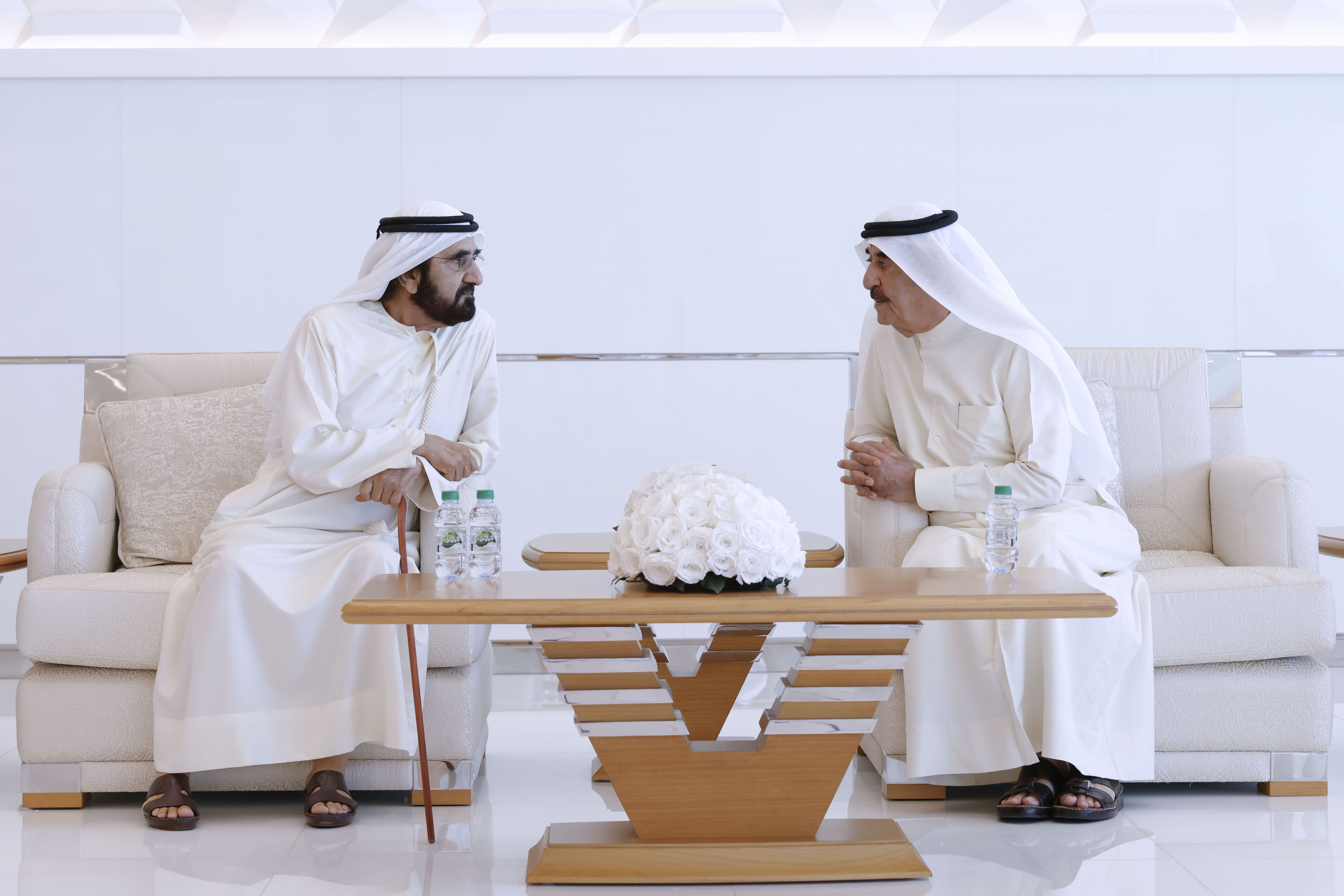 Mohammed bin Rashid offers condolences to UAQ Ruler on passing of his mother