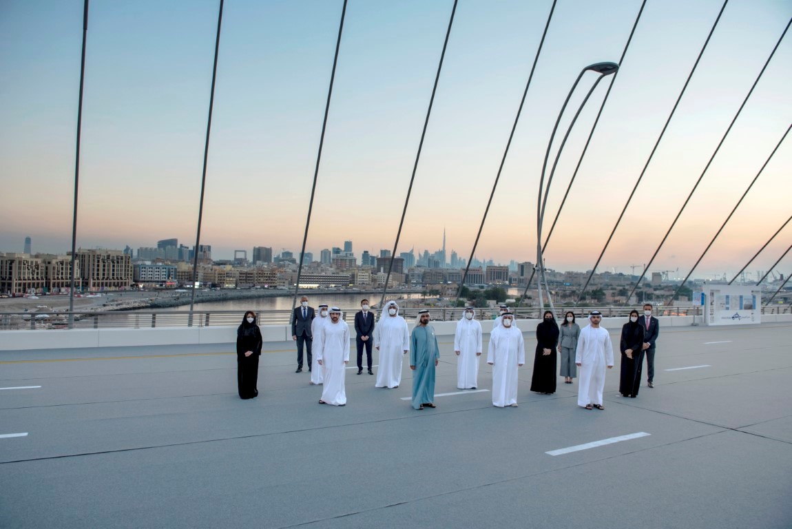 Mohammed bin Rashid visits newly constructed Infinity Bridge