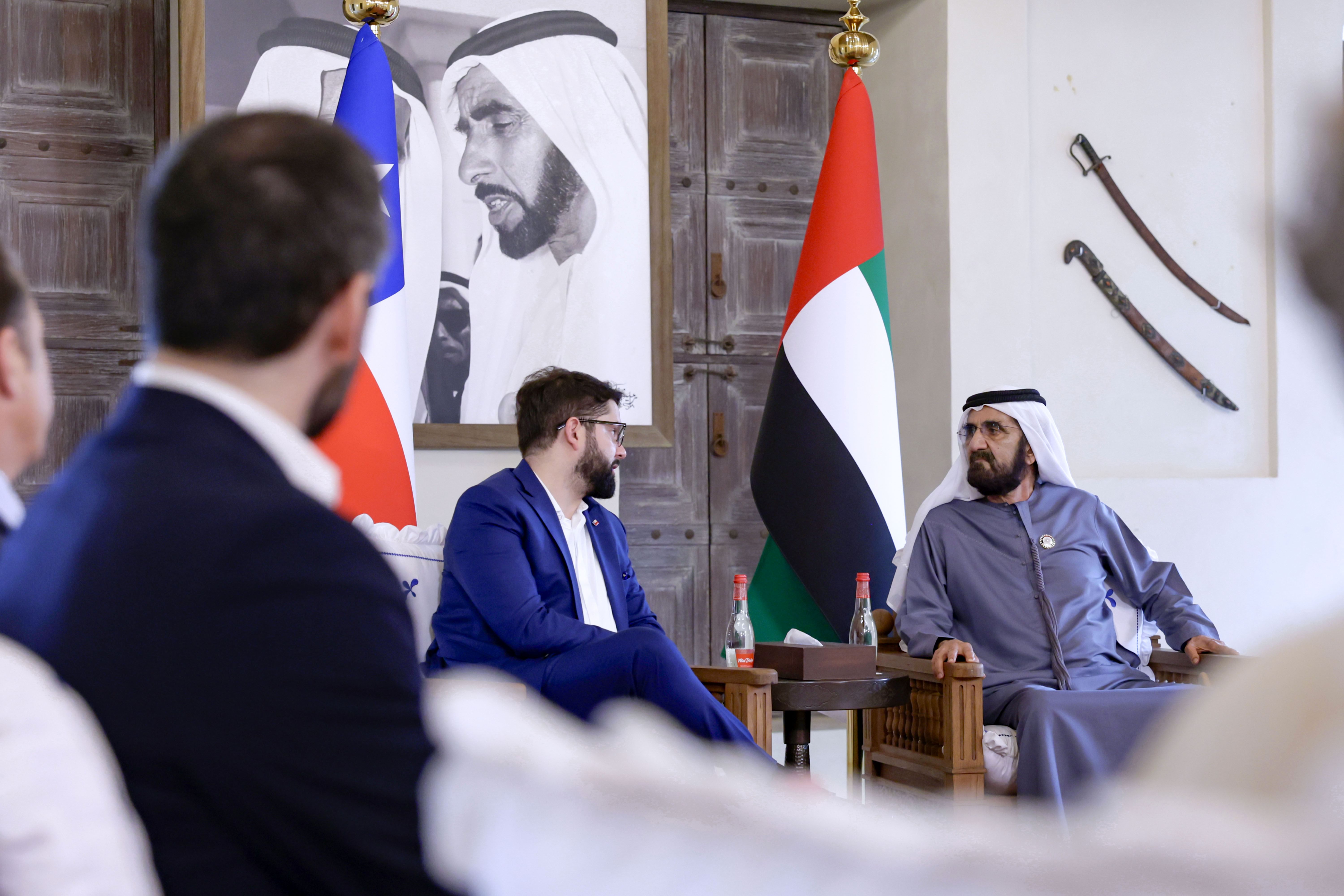 Mohammed bin Rashid meets with President of Chile, discuss ways to further enhance bilateral relations in various fields