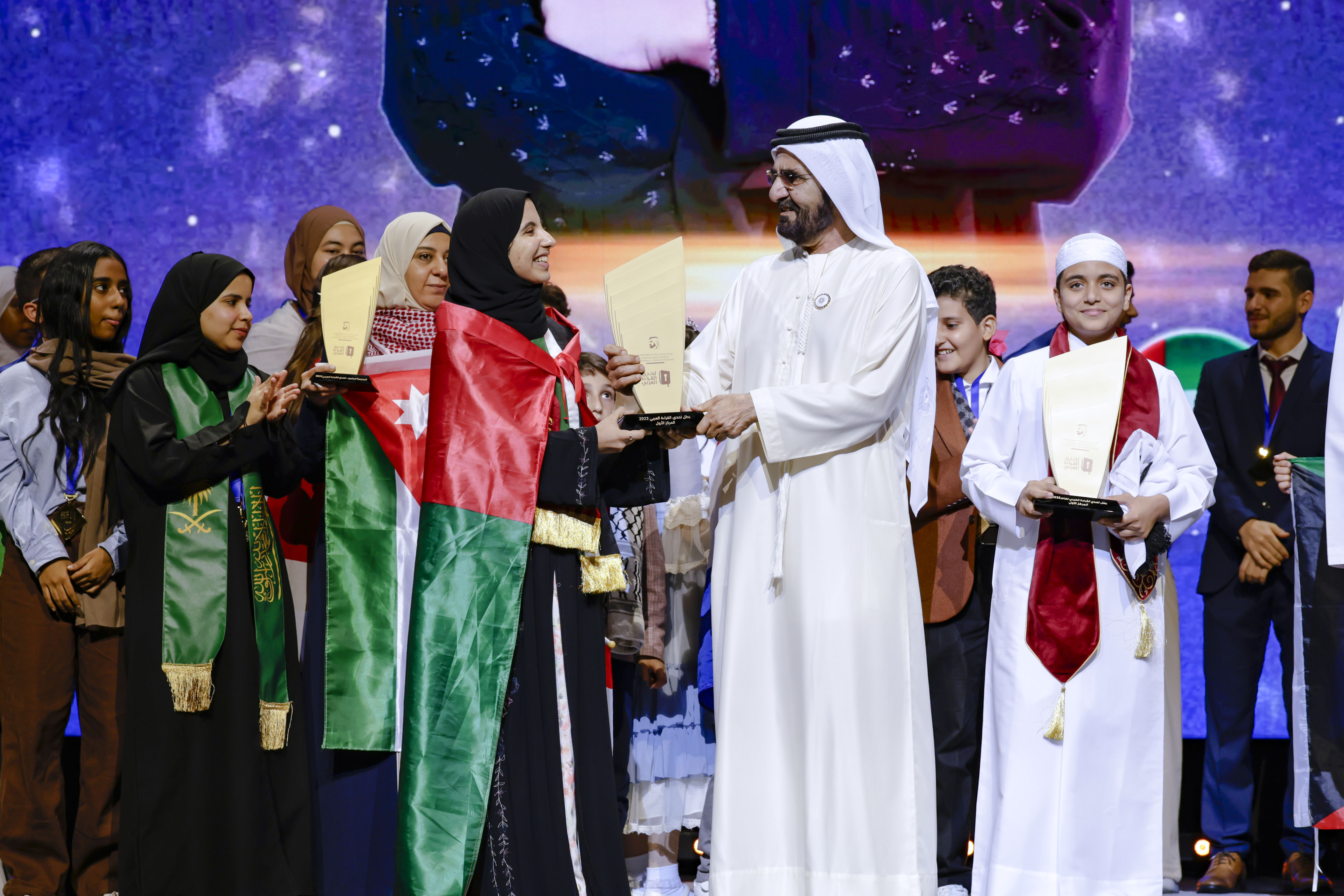Mohammed bin Rashid honours UAE's Amnah Al Mansoori, Qatar's Abdullah Al Berri as joint Arab Reading Champions 2023