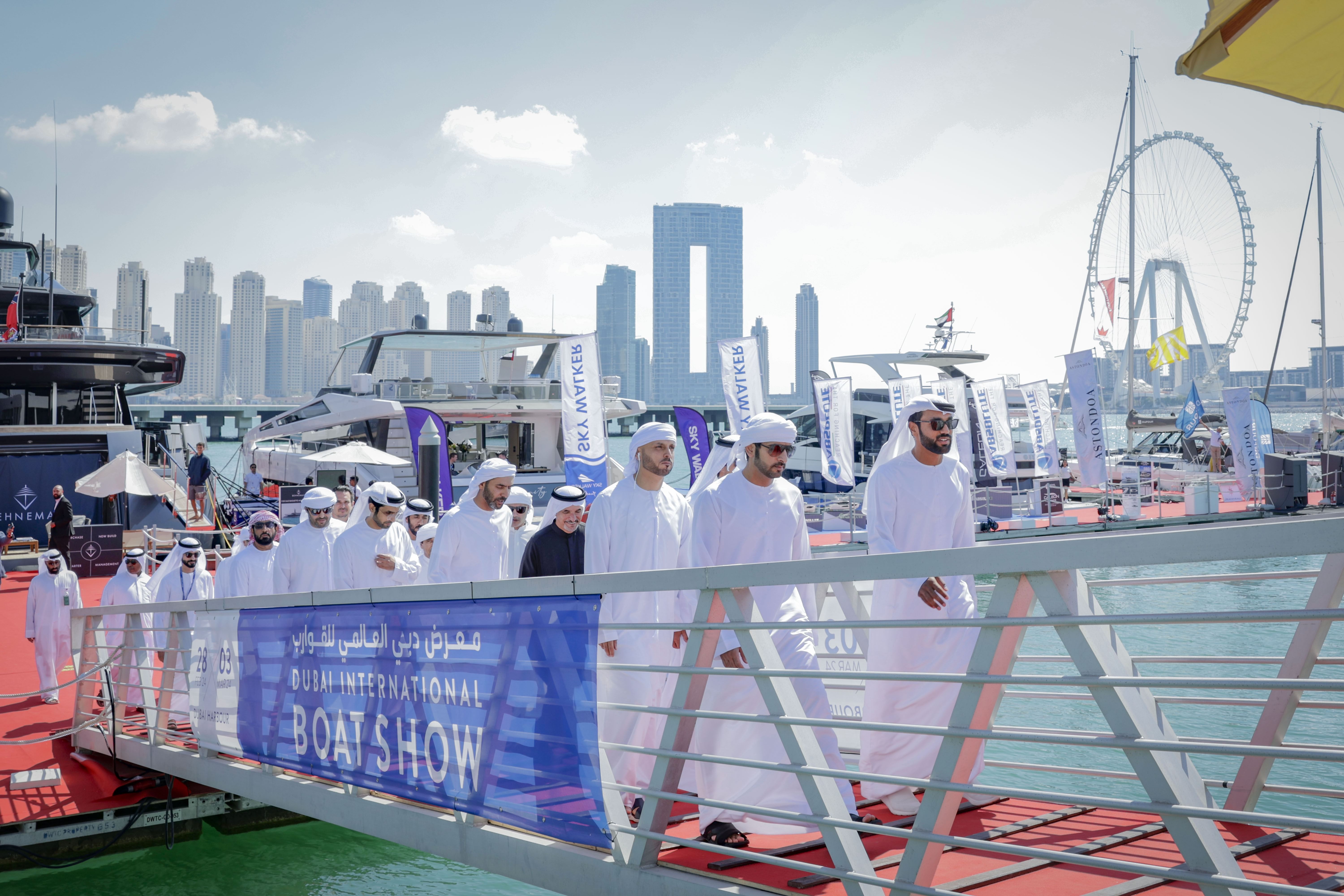 Hamdan bin Mohammed tours 2024 Dubai International Boat Show