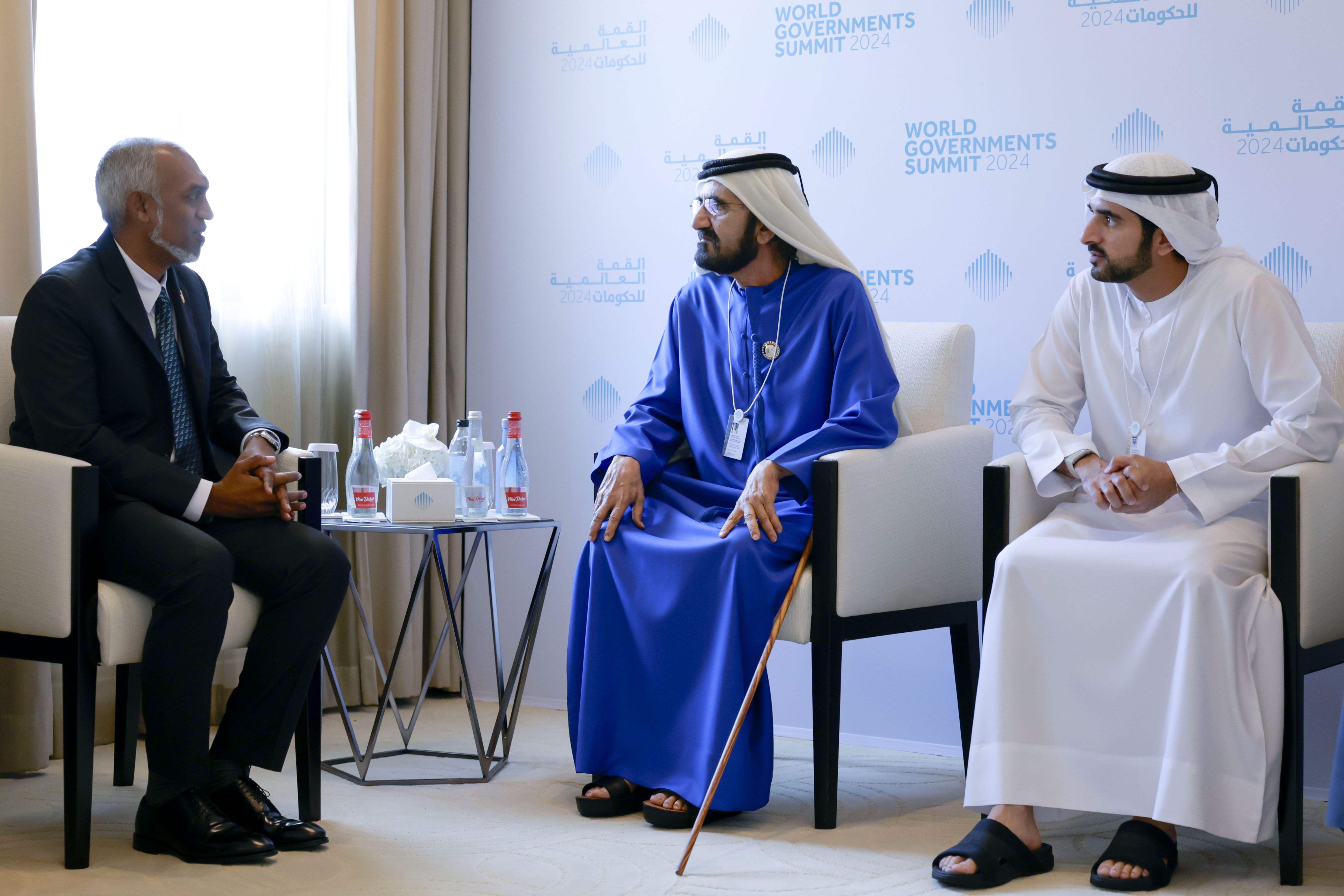 Mohammed bin Rashid meets with President of Maldives at World Governments Summit 2024