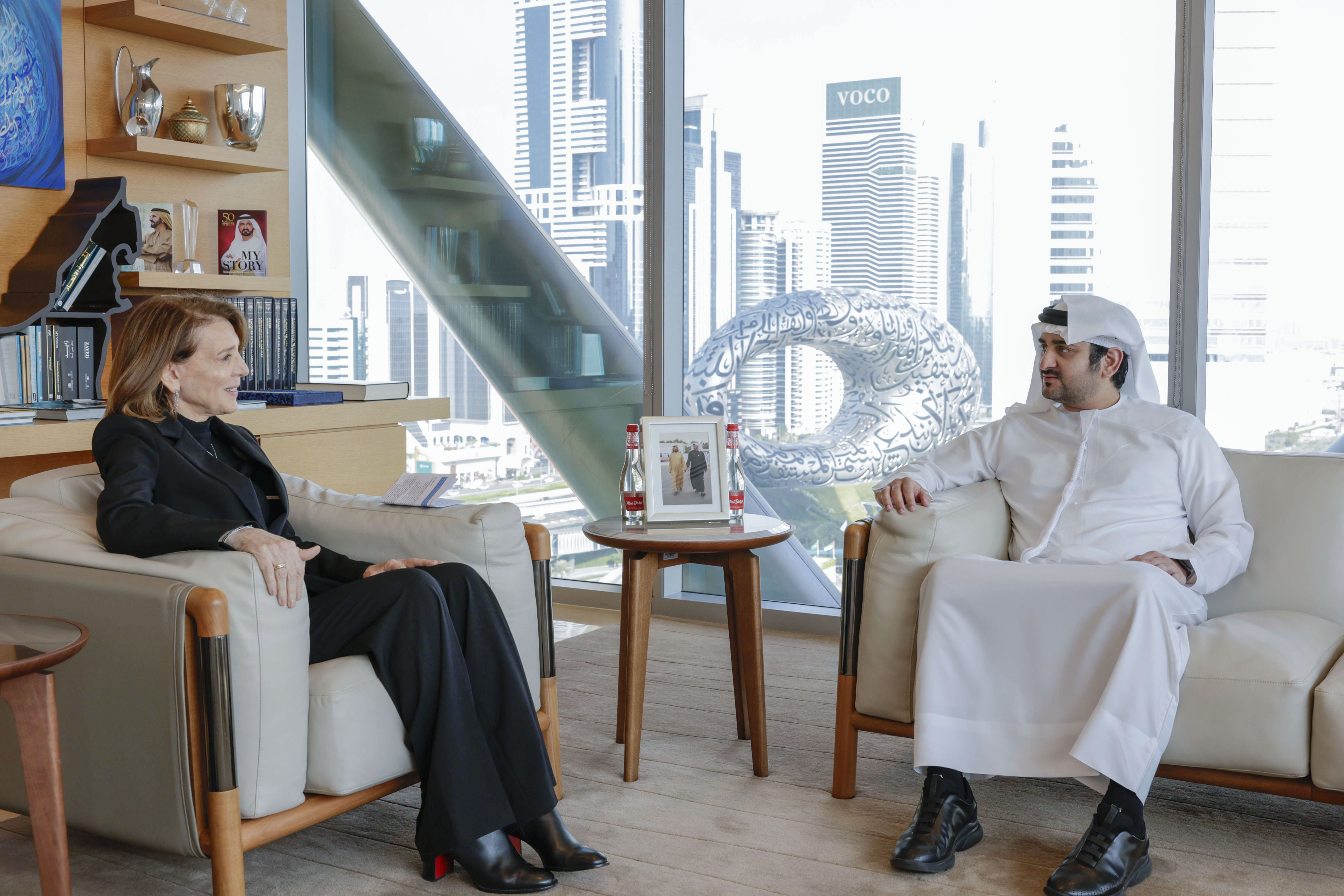 Maktoum bin Mohammed meets with Ruth Porat, President of Google