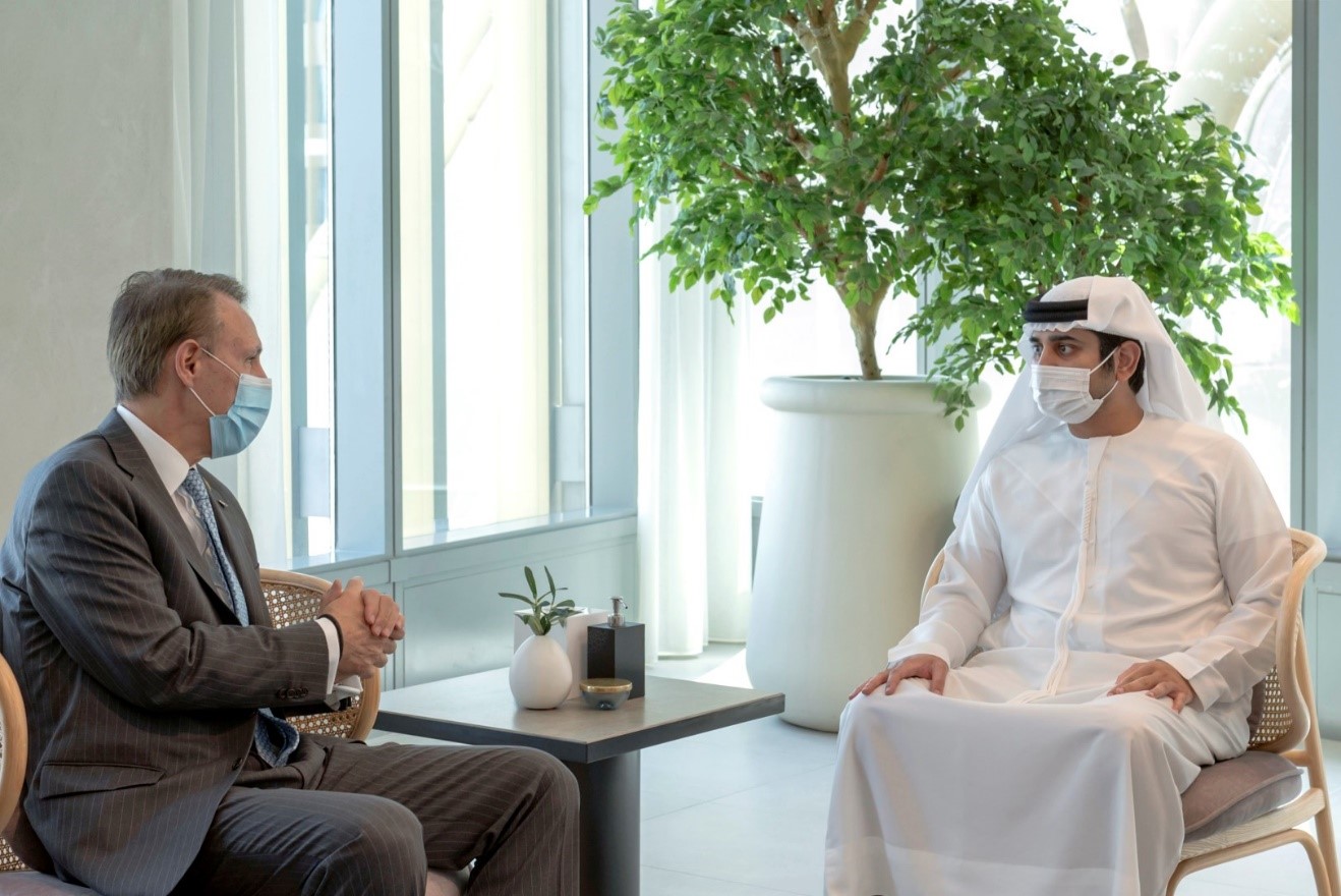 Maktoum bin Mohammed meets with President of UPS International at Expo 2020