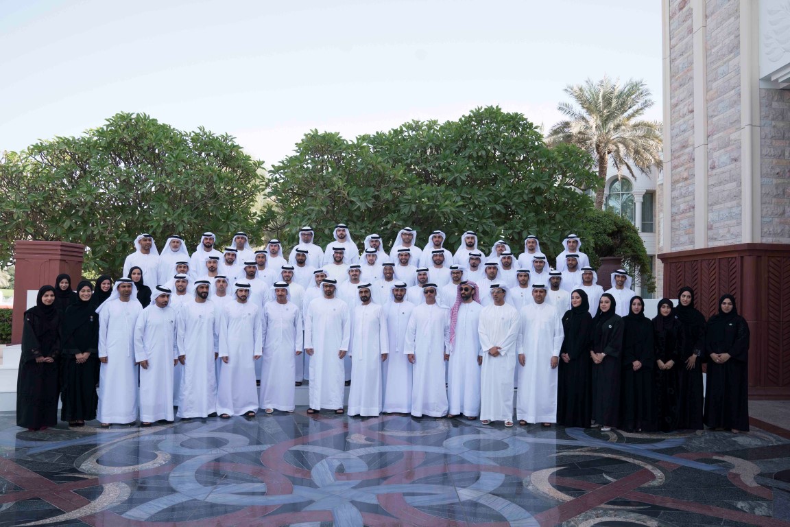 Mohammed bin Rashid, Abu Dhabi Crown Prince receive KhalifaSAT engineering team