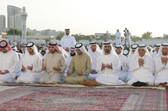 Mohammed Bin Rashid offered prayers at the Eid Mussallah 