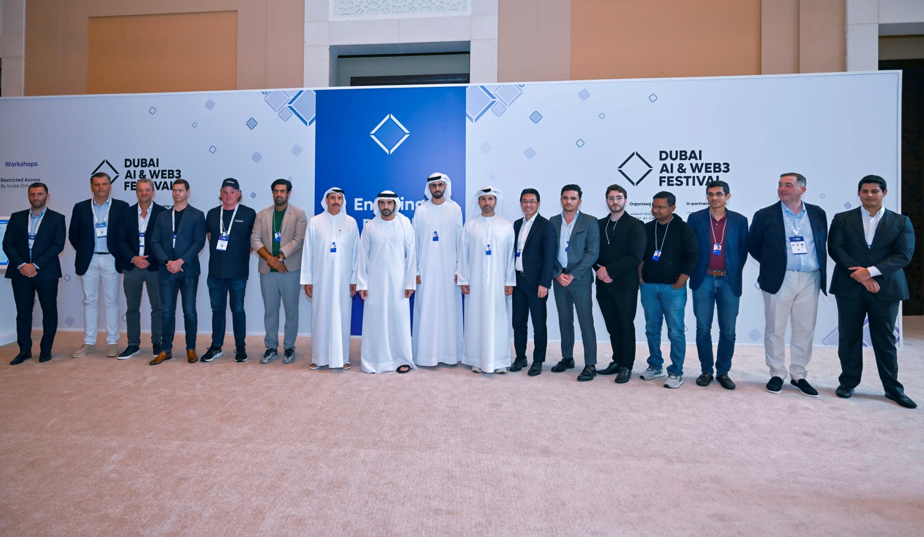 Hamdan bin Mohammed attends the opening of the inaugural edition of the Dubai AI & Web3 Festival