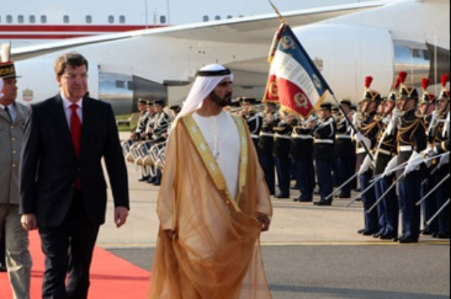 Mohammed bin Rashid arrives in Paris 