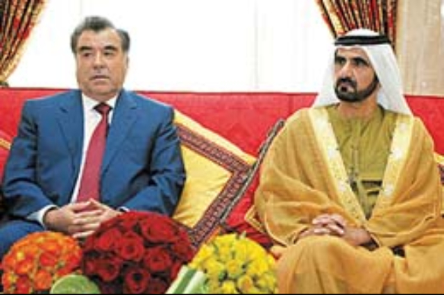 Mohammed Bin Rashid meets with President of Tajikistan