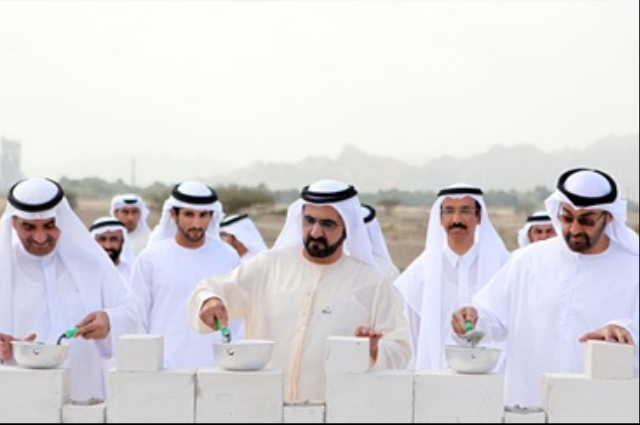 Mohammed bin Rashid, Al Sharqi and Mohammed bin Zayed lay foundation stone for Khalifa Residential Compound