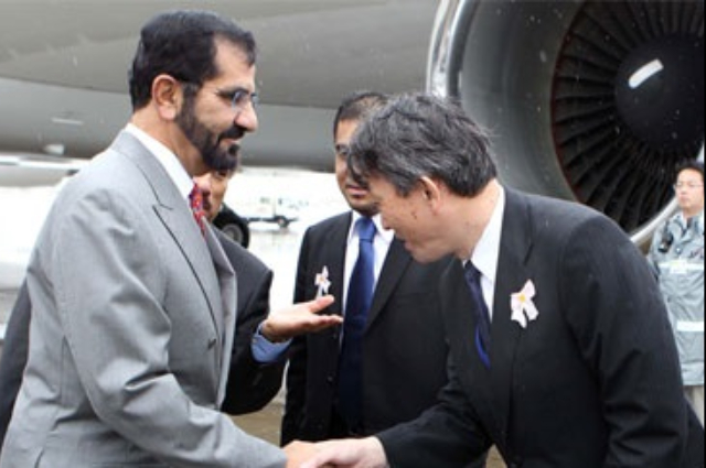 Mohammed bin Rashid arrives in Japan on a private visit