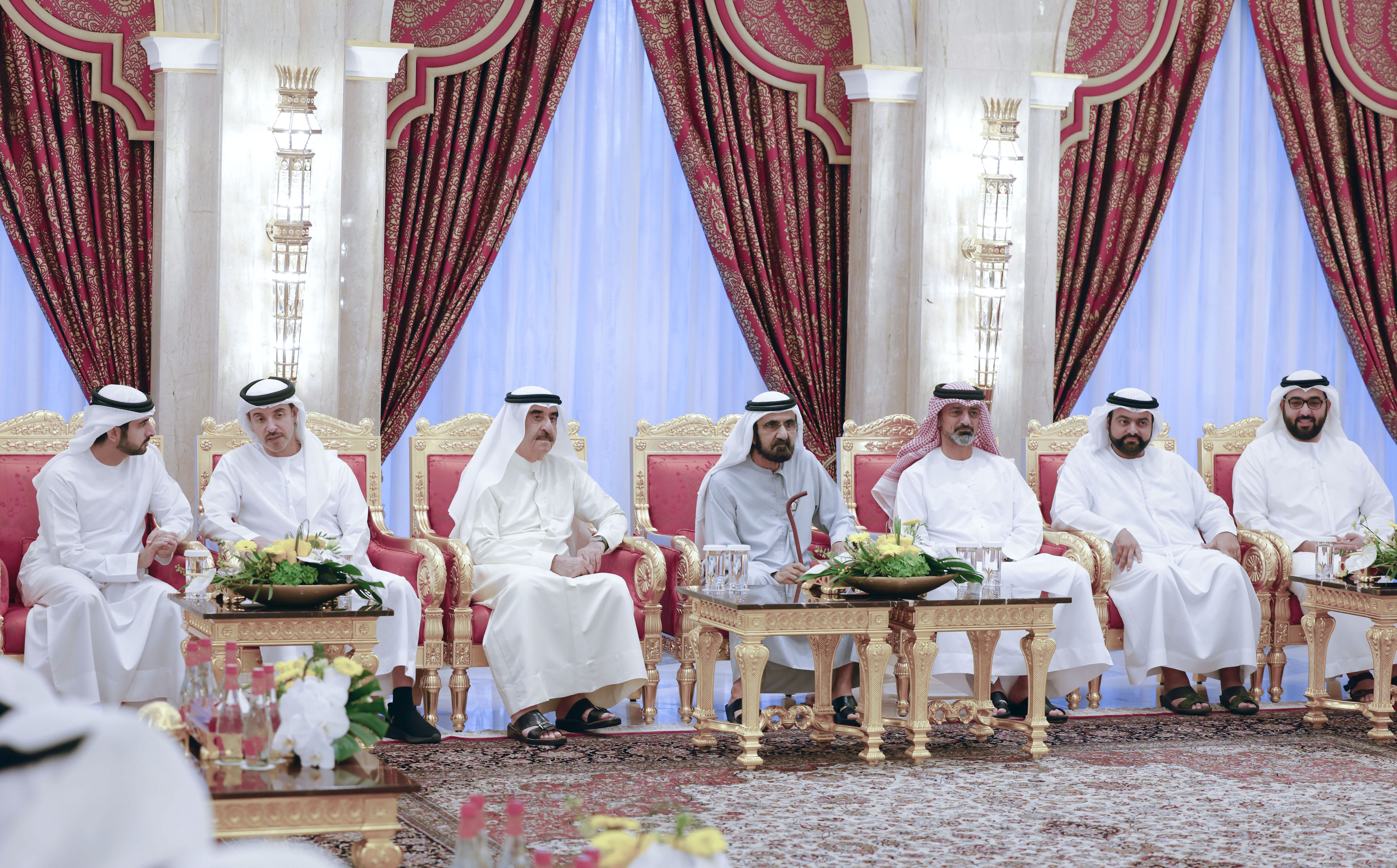 Mohammed bin Rashid receives Ruler of Umm Al Qaiwain, exchanging Ramadan greetings