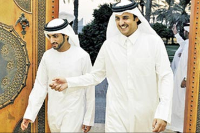 Hamdan bin Mohammed visits Qatar and meets Tamim bin Hamad