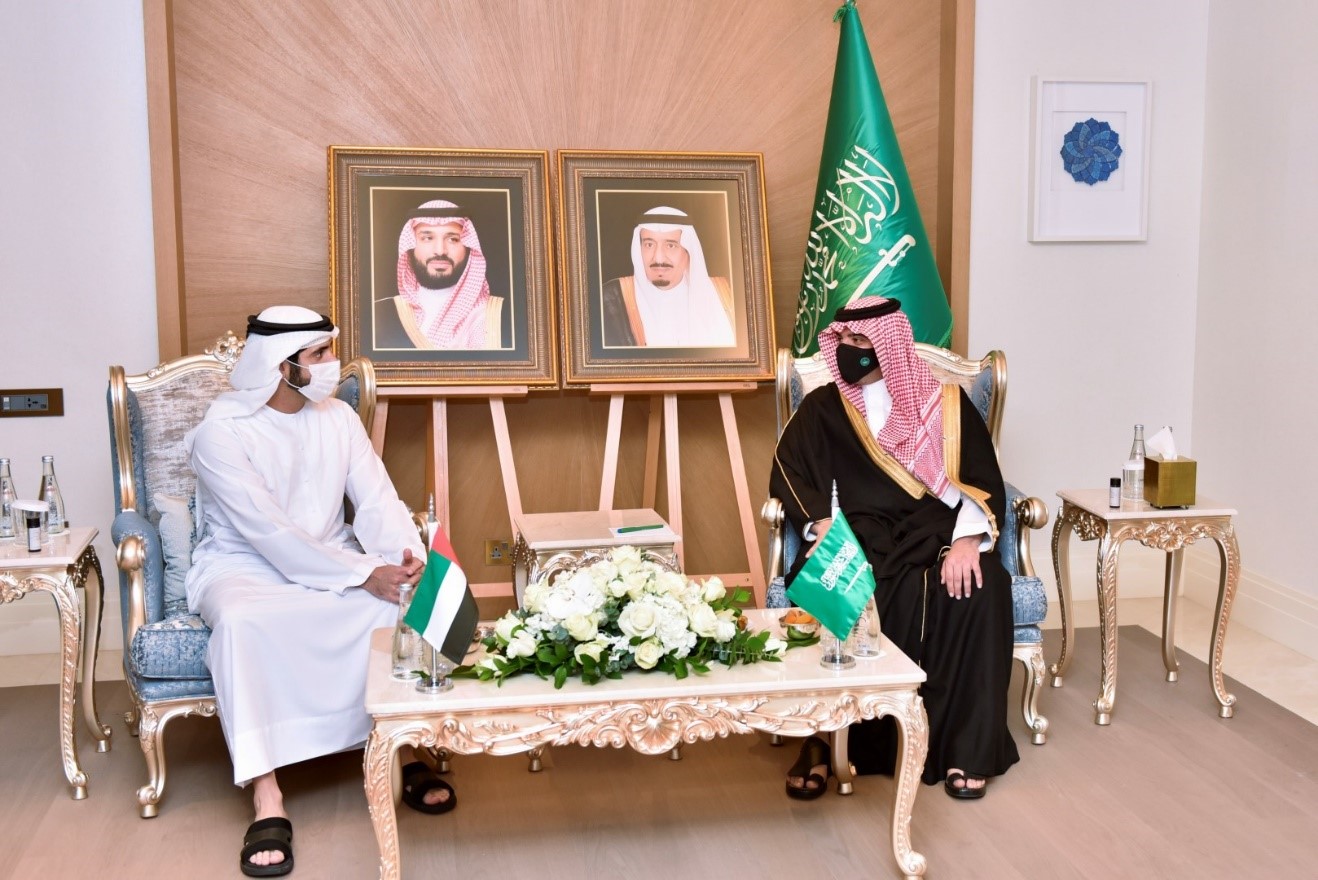 Hamdan bin Mohammed meets with Saudi Minister of Interior