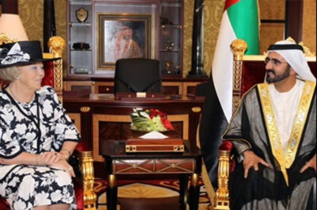Mohammed bin Rashid receives Queen Beatrix of the Netherland