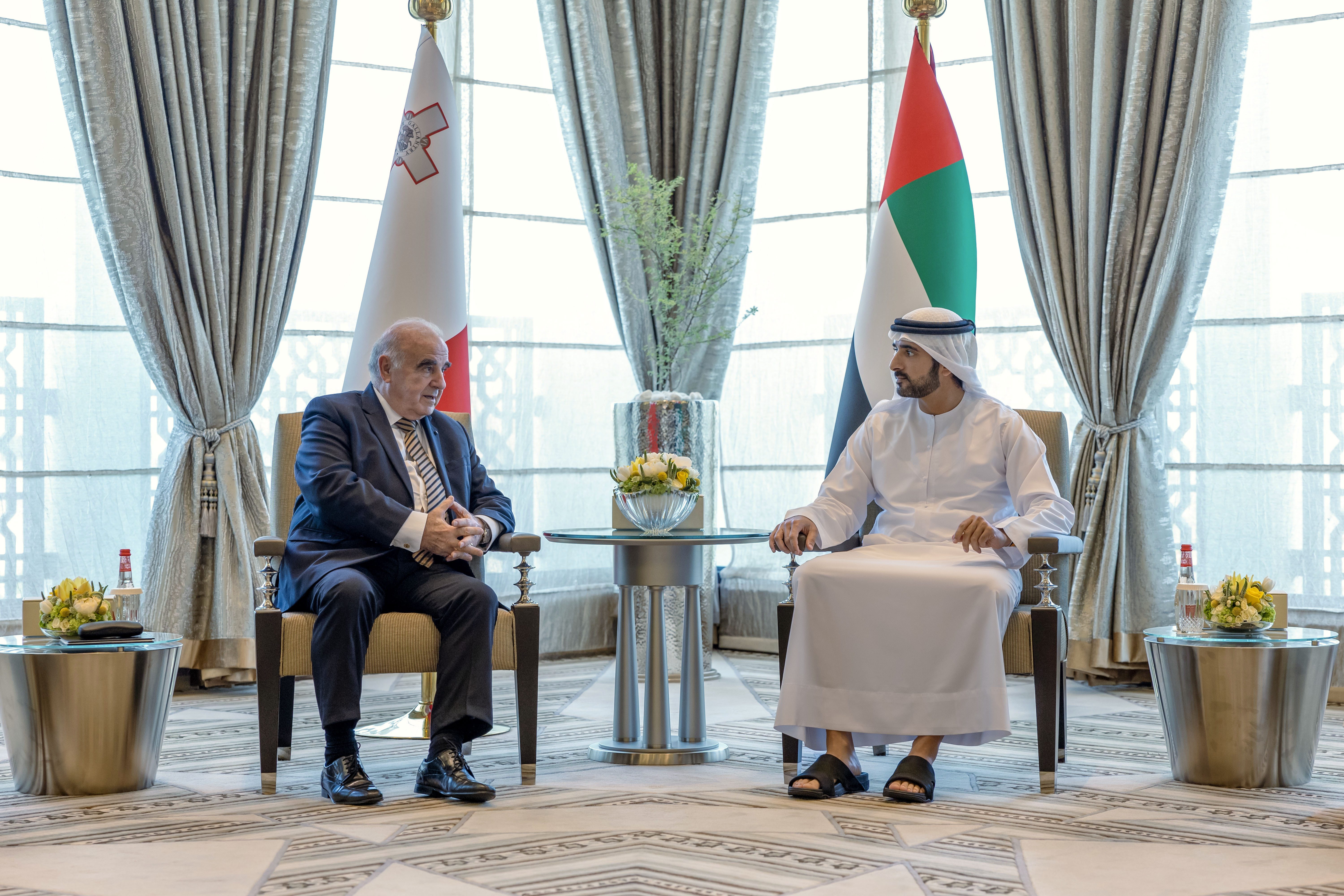 Hamdan bin Mohammed meets with President of Malta
