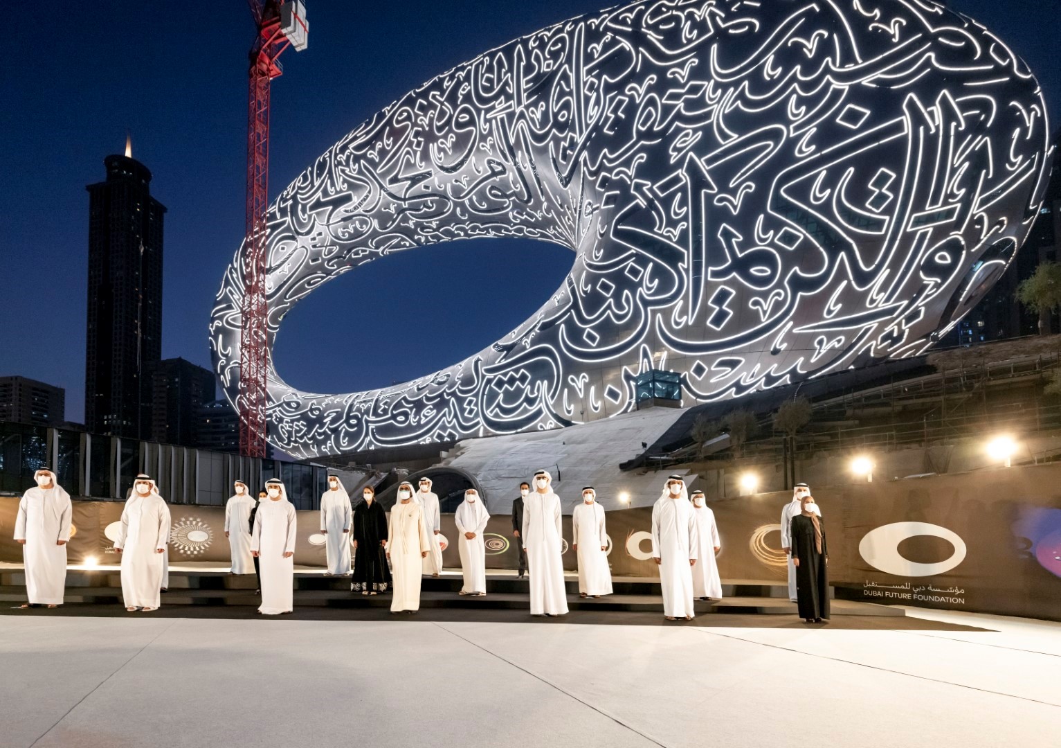 Mohammed bin Rashid witnesses installation of final component in Museum of the Future's façade
